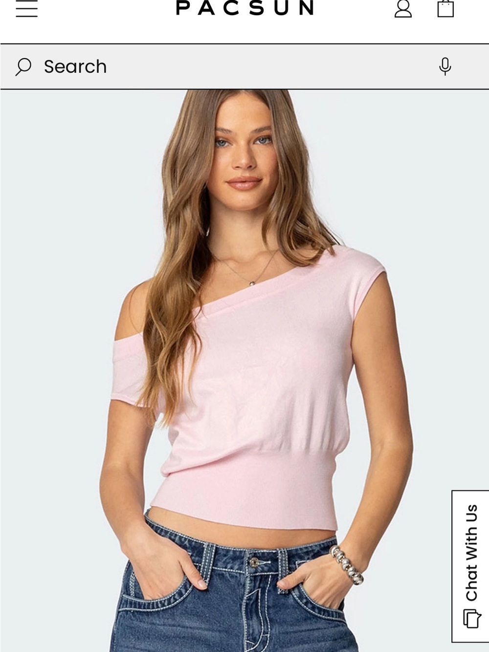 Edikted Light Pink One-Shoulder Cropped Top